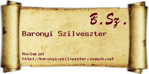 Baronyi Szilveszter névjegykártya